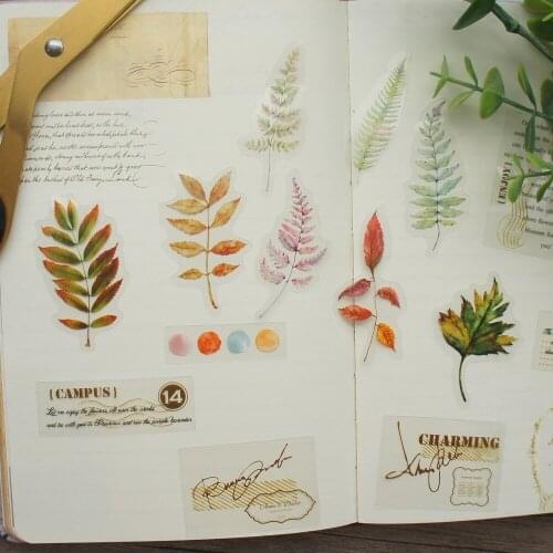 28pcs MIX Size Coming Autumn Leaves Style PVC Sticker Scrapbooking DIY Gift Packing Label Decoration Tag