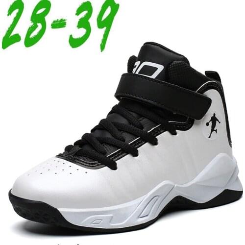 2021 New Brand Childrens Basketball Shoes Boys Sports Shoes Breathable Non-Slip Thick Sole Basketball Training Shoes