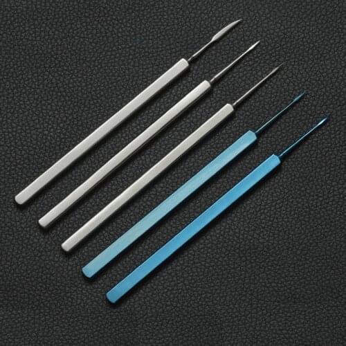 Ophthalmology Microscopic Foreign Body Needle Surgical Instrument Tool Stainless Steel Ocular Straight-point Curved Tip Willow L