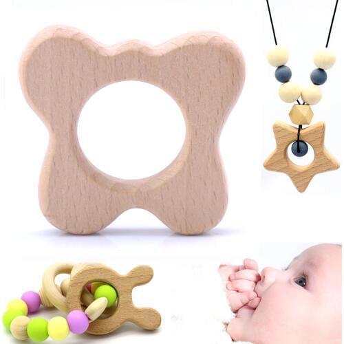 OlingArt 49*53MM 2pcs/lot beech wooden giraffe natural childrens toys DIY Organic Eco-friendly jewelry Making Pendant