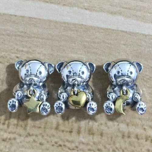Mistletoe 925 Sterling Silver Bear Charm Bead European Jewelry