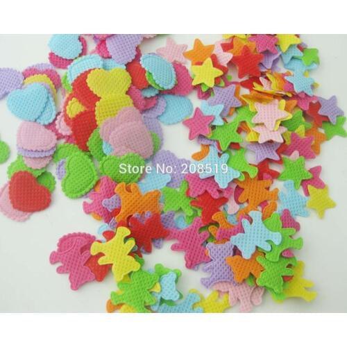 PANNWL Felt appliques heart/star/bear 200 pieces Assorted Colors decorative patches DIY crafts supplies accessories