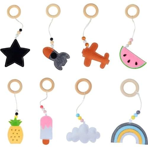 Solid Wood Fitness Rack Pendant Baby Gym Toy Hanging Ornaments Room Decor Kids Toy Baby toys Attract Babies Play it