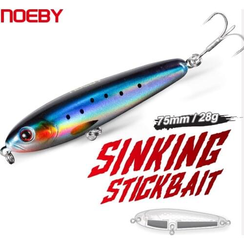 NOEBY Pencil Fishing Lures 75mm 28g Sinking Long Casting Stickbait Wobblers Artificial Hard Bait for Carp Sea Bass Fishing Lure