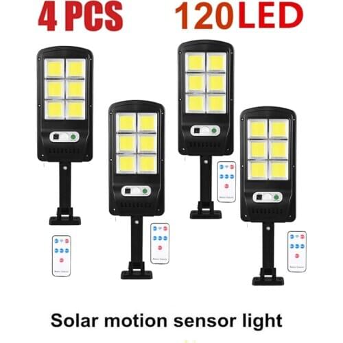 Remote 1-4pcs 48-128 LED Outdoor Solar Light Waterproof PIR Motion Sensor Emergency Security Light Solar Powered Wall floodlight