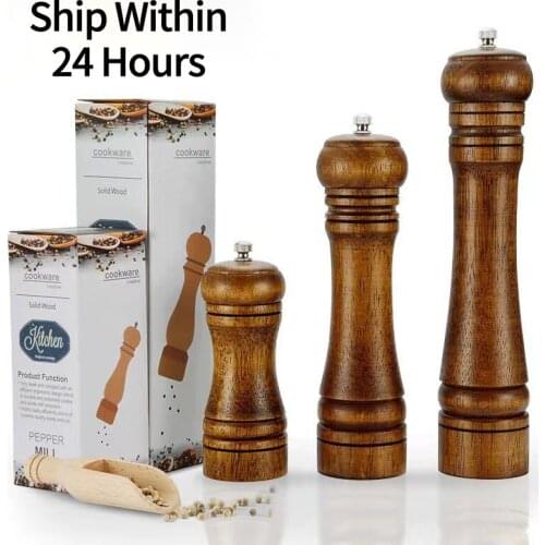 Manual Pepper Grinder Retro Wood Color Household Stainless Steel White Pepper Grains Peppercorns Ceramic Core Grinding Tools