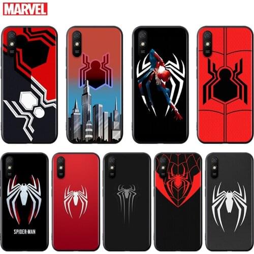 Silicone Cover Marvel Spider-Man Logo For Xiaomi Redmi K40 K30i K30T K30S K20 10X GO S2 Y2 Pro Ultra Black Phone Case