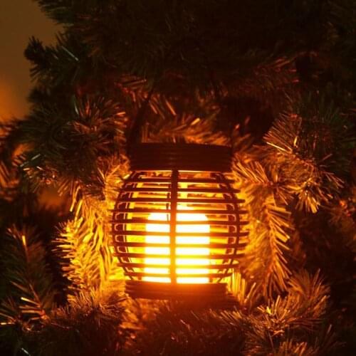 Solar Lights Flickering Flame Lantern Outdoor Garden Fence Patio Pathway Yard Tree Hanging Light Solar Powered Umbrella Lights