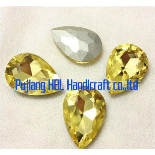 Waterdop DIY Sew On Rhinestone Light Topaz Point back Fancy Stone Loose Strass Dress