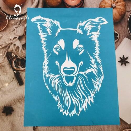8.5 X 11" Border Collie Reusable Self- Adhesive Silk Screen Stencils For Home Decoration T-Shirt Bag Pillow DIY Transfer Film