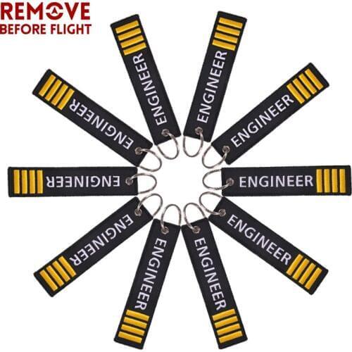 Remove Before Flight keyring Stitch Engineer keychains Aviation Gifts Custom Embroidery Keychain Tags sleutelhange llavero moto