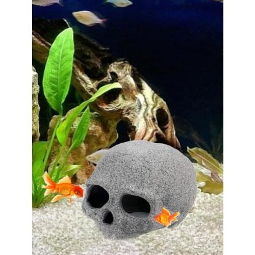Aquarium Decoration Rock Skull Shape Shrimp Habitat For Hiding Fish Tank Decor Aquarium Decor Fish Landscaping Aquarium Supplies