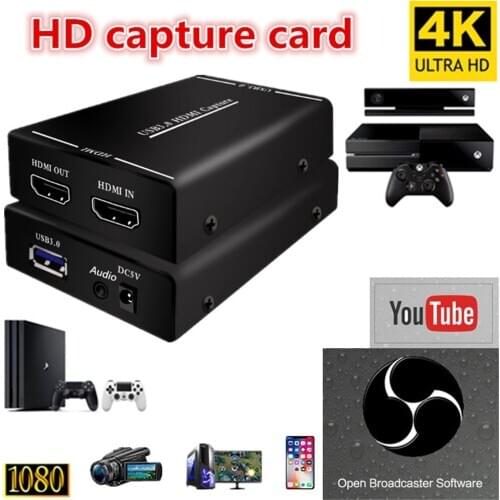 USB 3.0 Video Capture Card Recording Game Live Broadcast Local Loop For PS4 Game DVD Camera LIve streaming