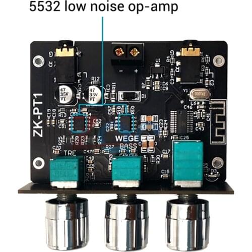 PT1 Power Amplifier Front Board Tone Board DC5-24V Dual-channel Stereo Amplify and Adjust High and Bass Adjustment Board