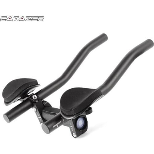 Bicycle Aluminum Rest TT Handlebar Aero Bar for Triathlon Time Cycling Bike Rest Handlebar for Bicycle Bike Long Distance Riding
