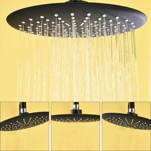 Vidric Vidric 3-way Black Thermostatic Shower Faucets Waterfal lSpout 3 Function Black Thermostatic Shower Mixer Bath Shower Fau