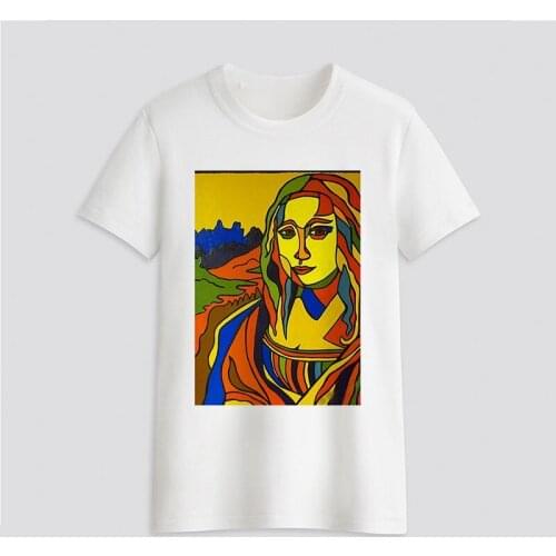 2021 new Women summer spoof Mona Lisa Printed T-Shirts Women Aesthetics funny Tshirts Top Tees Female