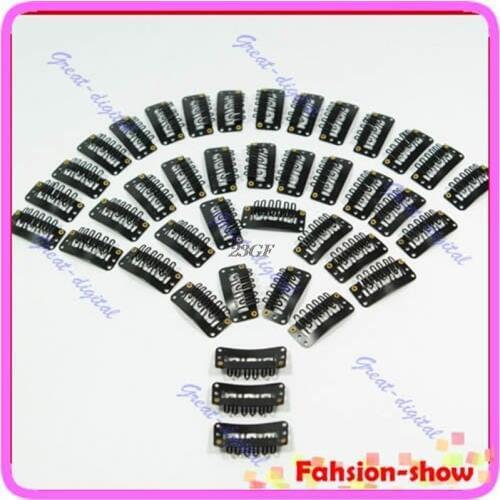 10pcs/lot Black Snap Clip For Hair Extension wig weft 32mm
