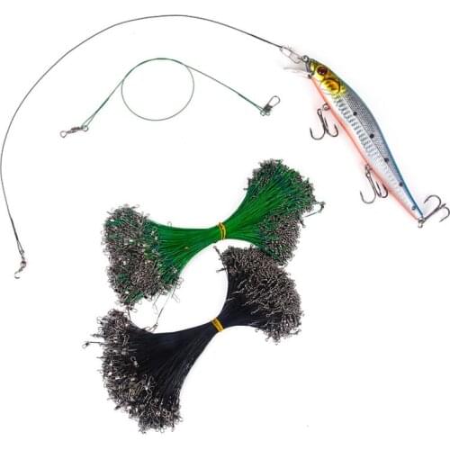 15/20/25/30CM Outdoor Fishing Gear Anti-bite Wire Front Wire Anti-wrap Braided Wire Fishing Line Steel Wire Leader With Swivel