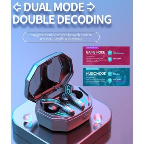 2Pcs MD158 Wireless Earbuds Portable Low Delay Mini Practical TWS Bluetooth 5.2 In-ear Earphones for Gaming