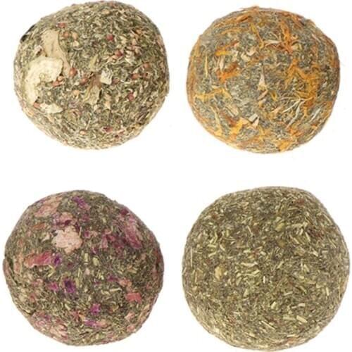 2pcs Pet Teeth Grinding Ball Natural Grass Toys For Guniea Pig Rabbit Chinchilla