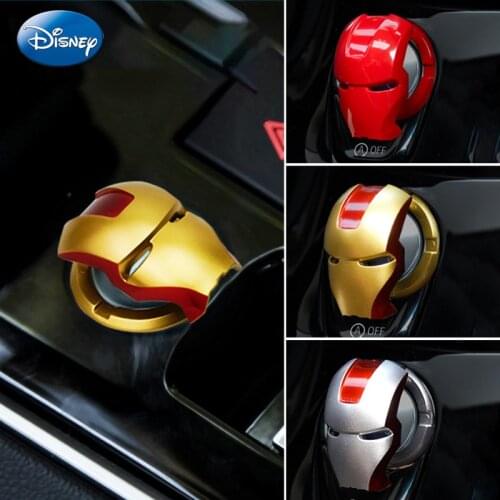 3D Marvel Iron Man Car Interior Sticker Car Engine Ignition Start Stop Push Button Switch Button Cover Trim Accessories Stickers