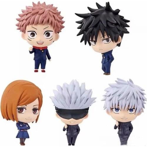 5 Pcs/lot Anime Jujutsu Kaisen Action Figure Model Toys Yuji Itadori Gojo Satoru Q Version Stand Model Toy Gift with Box