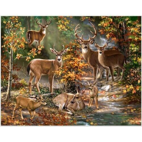 Diamond Embroidery Animals Full Square Diamond Mosaic Sale Diamond Painting Deer Pictures Of Rhinestone Beads Decor art