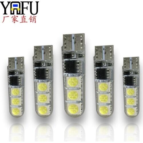 Flash Lamp Automobile Led Silicone W5w T10 5050 6smd Decoding Width Lamp License Plate Lamp Led Lights for Car Car Led Light