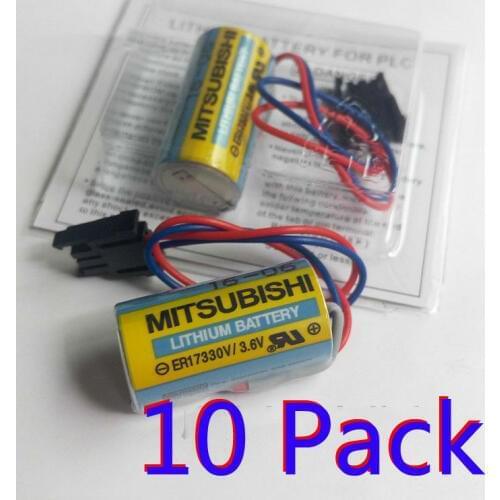 10PCS 100% Original NEW ER17330V 3.6V PLC Battery Batteries For Mitsubishi Servo A6BAT PLC Battery Size 2/3A