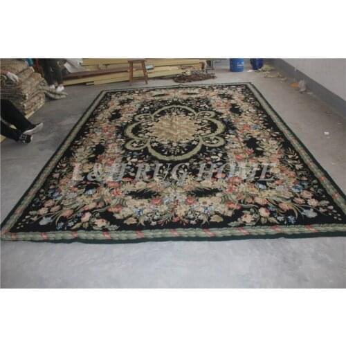 Free shipping 8.75'X12' RICE CROSS STITCHED needlepoint rugs 100% New Zealand handmade carpet hand knotted area carpet rugs