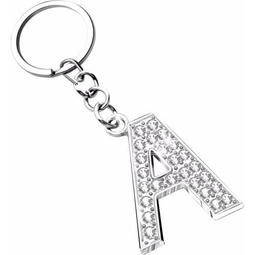 ZOSHI Hot sale Keychains Letters Pendant Silver Plated Key Rings Creative Birthday Gift Souvenir Gadget Key Ring Metal Keyrings