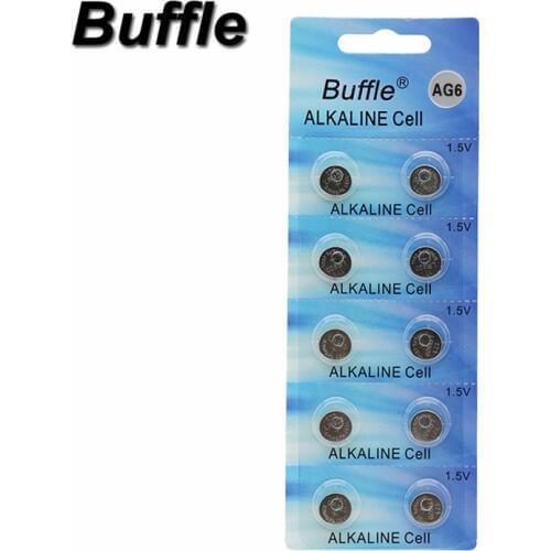 Buffle 10pcs/pack AG6 LR920 371 L921 Button SR927 171 Cell Coin Alkaline Battery 1.5V