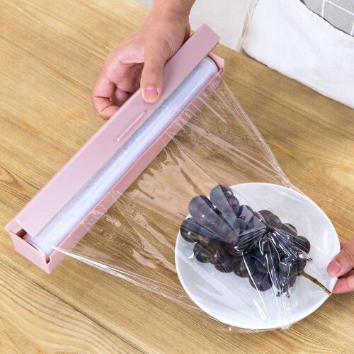 New Plastic Wrap Dispenser Home Kitchen Warp Cutter Small Film Fresh Keeper Wrap Cling Dispensers Food Storage Holder Cutter