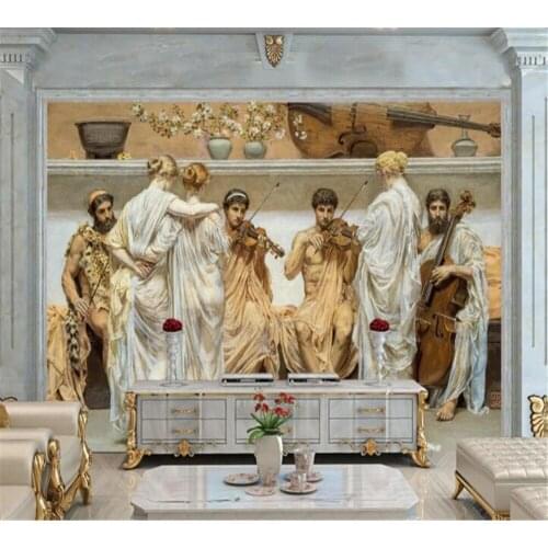 Beibehang Custom Wallpaper Mural Photos European Art Nightclub Restaurant Oil Painting Character Home TV Background Wall