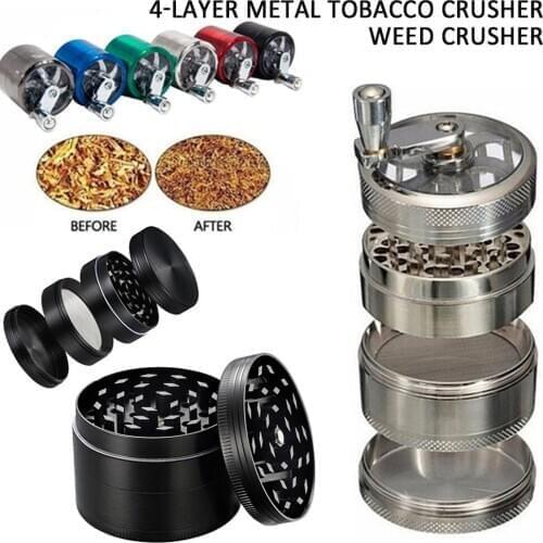 4-Layer Alloy Herbal Herb Tobacco Grinder Smoke Grinders Grinder Weed Herb Grinder Cigarette Accessories Sharp Knife Abrader