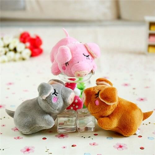 Cartoons Super cute Sleeping pig plush toy pendant baby bed pendant Soothing doll bag decoration christmase wedding gift 10cm
