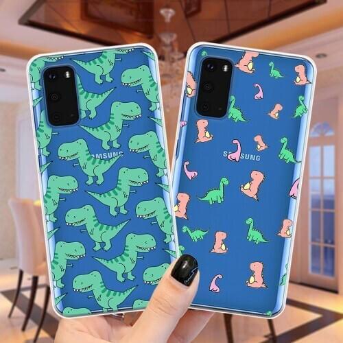 Cute Cartoon Dinosaur Baby Soft Silicone Phone Case Cover For Samsung Galaxy S10 S9 S8 S20 FE Plus Note 20 Ultra 10 Pro S10E