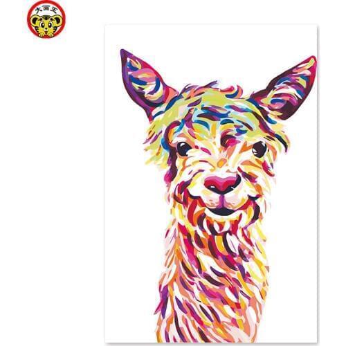 Paint by number art painting by numbers Alpaca color abstract cartoon own color handcraft practice patience