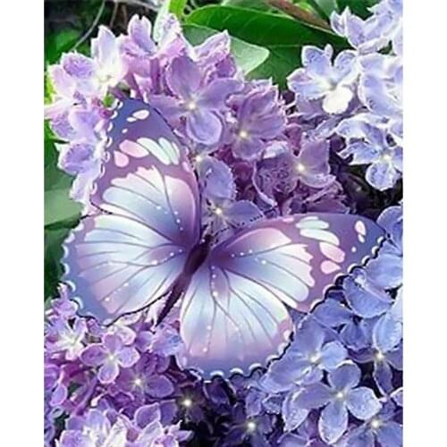 Flower Butterfly DIY Embroidery Cross Stitch 11CT Kits Craft Needlework Set Cotton Thread Printed Canvas Home Decoration