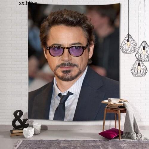 Wall Tapestry Actor Robert Downey Jr Background Decorative Wall Hanging For Living Room Bedroom Dorm Room Home Decor 70x95cm