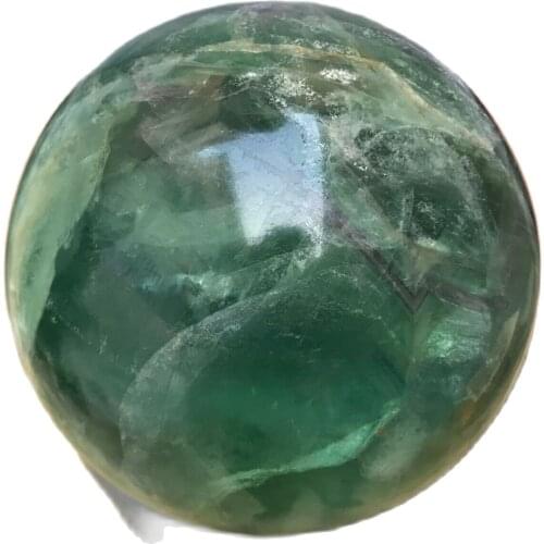 Natural green fluorite Quartz Crystal ball Point Reiki Healing