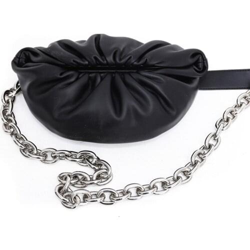 New Fashion All-match Retro Chain Cloud Small Chest Bag Ladies Fold Single Shoulder Messenger Clutch Purses and Handbags Luxury
