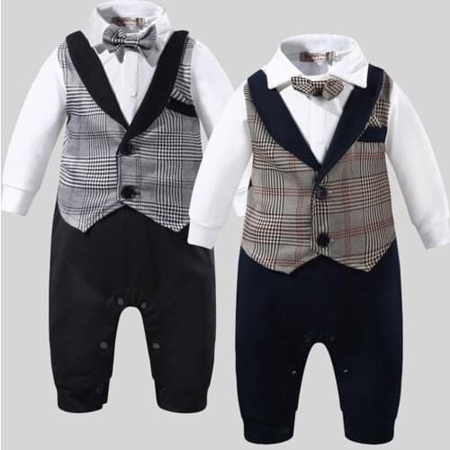 New baby clothes Fake two sets Long-sleeve Jumpsuit Business suit new born baby clothes baby romper 0-24Months