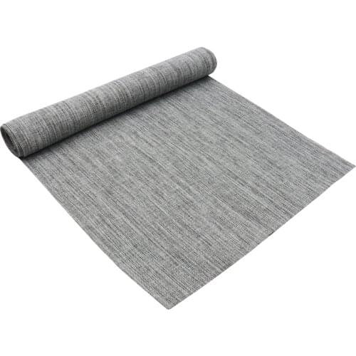 Rustic Solid Gray Table Runner with 2 Bands Imitation Linen Unlocked Edge Table Runners Home Wedding Party Decoration Table Flag