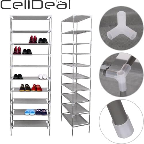 CellDeal Multi Layer Tiers Non-Woven Fabric Dustproof Shoe Rack Storage Organizer Shoe Cabinet Shelf Cabinet Shoe Organizer