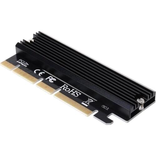 PCI Express 3.0 x16 to PCIe-based NVMe and AHCI SSD Adapter Card with Heat Sink for M.2 (NGFF) Form Factor Accessories