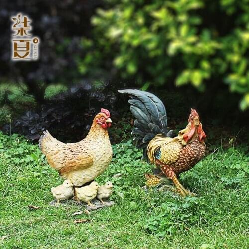 Garden Farm Rooster Resin Ornaments Outdoor Imulation Animal Chicken Decoration Courtyard Landscape Housewarming Gift