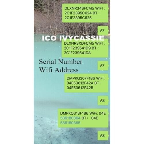 For iPad iCloud Unlock Serial NO. SN A6 A7 A8 A9 A10 For iPad 2/3/4/5/6/7/Air1/Air2/mini1/mini2/mini3 Serial Number Wifi Address