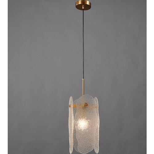 Nordic minimalist bedside glass led chandelier Model room bedroom decor designer luxury glass hanging light fixtures
